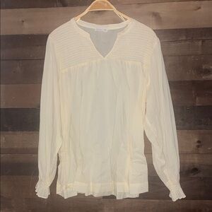 Primark Cream Smocked Yoke Long Sleeve Blouse